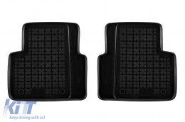 Specific rubber mats suitable for Honda Civic hatchback, sedan 2017-2021, 4-piece set, black color-image-6214585