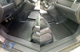 Specific rubber mats suitable for Honda CR-V 2007-2012, 3-piece set, black color-image-6214495