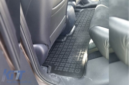 Specific rubber mats suitable for Honda CR-V 2007-2012, 3-piece set, black color-image-6214496