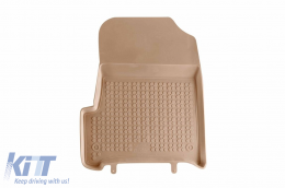 Specific rubber mats suitable for Honda CR-V 2007-2012, 3-piece set, beige color-image-6214499