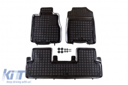 Specific rubber mats suitable for Honda CR-V 2011-2018, 3-piece set, black color - ABFMH6016158