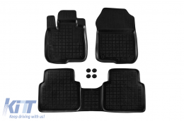 Specific rubber mats suitable for Honda CR-V, CR-V Hybrid 2018-2022, 4-piece set, black color - ABFMH6016163