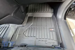 Specific rubber mats suitable for Honda CR-V 2006-2011 from Frogum 3D ProLine series, 3-piece set, black color, with 24-month warranty-image-6222435