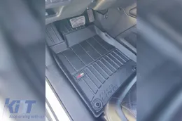 Specific rubber mats suitable for Honda CR-V 2012-2018, 3-piece set, black color, with 24-month warranty from Frogum 3D ProLine series.-image-6222559