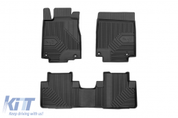 Specific rubber mats suitable for Honda CR-V 2012-2019, 4-piece set, black color-image-6227066