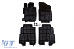 Specific rubber mats suitable for Honda FR-V 2004-2009, 4-piece set, black color - ABFMH6016156