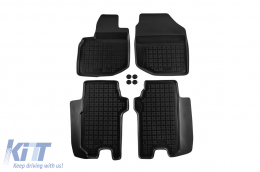 image-73-Specific rubber mats suitable for Honda Jazz 2008-2015, 4-piece set, black color