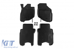 Specific rubber mats suitable for Honda Jazz 2002-2008, 4-piece set, black color-image-6214532