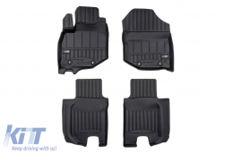Specific rubber mats suitable for Honda Jazz hatchback 2007-2014, 4-piece set, black color, with 24-month warranty - ABFMH6017999