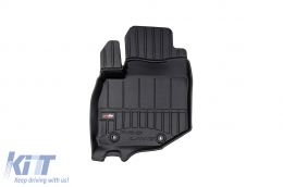 Specific rubber mats suitable for Honda Jazz hatchback 2007-2014, 4-piece set, black color, with 24-month warranty-image-6223941