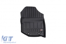 Specific rubber mats suitable for Honda Jazz hatchback 2007-2014, 4-piece set, black color, with 24-month warranty-image-6223942