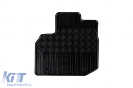 Specific rubber mats suitable for Honda Jazz after 2009, 4-piece set, black color-image-6228547
