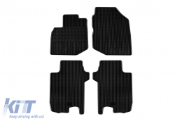 Specific rubber mats suitable for Honda Jazz 2008-2013, 4-piece set, black color - ABFMH6018752