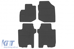 Specific rubber mats suitable for Honda Jazz 2008-2013, 4-piece set, black color from Frogum El Toro series-image-6230432