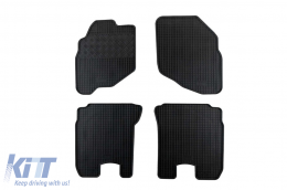 Specific rubber mats suitable for Honda Jazz 2002-2008, 4-piece set, black color-image-6248567