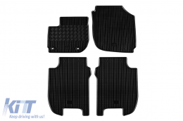 Specific rubber mats suitable for Honda Jazz 2013-2020, 4-piece set, black color - ABFMH6023644