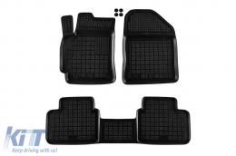 Specific rubber mats suitable for Hyundai Elantra 2019-2020, 3-piece set, black color-image-6215580