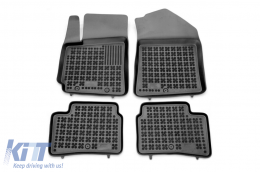 Specific rubber mats suitable for Hyundai i10 2013-2019, 4-piece set, black color - ABFMH6016313