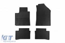 Specific rubber mats suitable for Hyundai i10 after 2013, 4-piece set, black color-image-6248585
