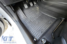 Specific rubber mats suitable for Hyundai i10 after 2019, 4-piece set, black color-image-6250759