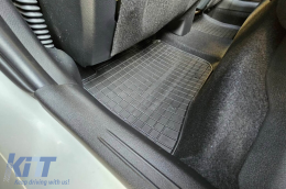 Specific rubber mats suitable for Hyundai i10 after 2019, 4-piece set, black color-image-6250762
