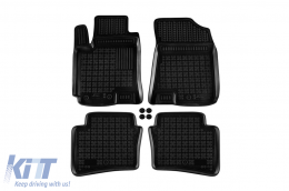 Specific rubber mats suitable for Hyundai i20 2014-2020, 4-piece set, black color-image-6215543