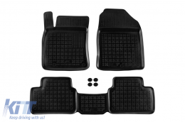 Specific rubber mats suitable for Hyundai i30 hatchback, Fastback 2016-2020, after 2020, Kia Ceed, Proceed, Xceed after 2018, 3-piece set, black color-image-6215560