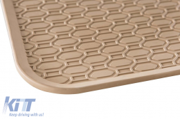 Specific rubber mats suitable for Hyundai iX20, Kia Venga 2009-2017, 3-piece set, beige color-image-6227566