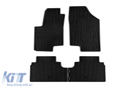 Specific rubber mats suitable for Hyundai iX20 after 2010, Kia Venga after 2009, Kia Venga after 2015, 4-piece set, black color-image-6228646