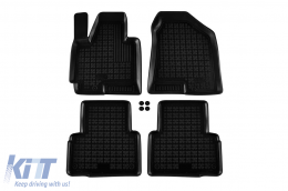 Specific rubber mats suitable for Hyundai iX35 2010-2015, 4-piece set, black color - ABFMH6016306