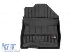 Specific rubber mats suitable for Hyundai Kona Electric 2018-2023, 3-piece set, black color, with 24-month warranty-image-6222907