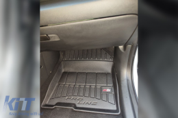 Specific rubber mats suitable for Hyundai Kona Electric 2018-2023, 3-piece set, black color, with 24-month warranty-image-6222910