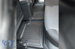 Specific rubber mats suitable for Hyundai Kona Electric 2018-2023, 3-piece set, black color, with 24-month warranty-image-6222912