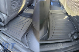 Specific rubber mats suitable for Hyundai Kona Electric 2018-2023, 3-piece set, black color, with 24-month warranty-image-6222914