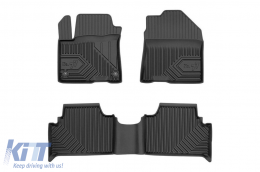 Specific rubber mats suitable for Hyundai Kona Electric 2018-2023, 4-piece set, black color-image-6227143