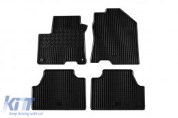 Specific rubber mats suitable for Hyundai Kona Electric 2018-2023, 4-piece set, black color - ABFMH6018855