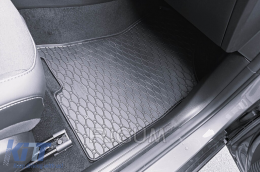 Specific rubber mats suitable for Hyundai Kona, HEV after 2023, 4-piece set, black color-image-6229438