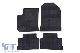 Specific rubber mats suitable for Hyundai Kona 2017-2023, 4-piece set, black color-image-6229877