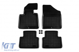 Specific rubber mats suitable for Hyundai Santa Fe 2012-2018, 4-piece set, black color - ABFMH6016312