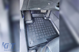 Specific rubber mats suitable for Hyundai Santa Fe 2012-2018, 4-piece set, black color-image-6215537