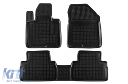 Specific rubber mats suitable for Hyundai Santa Fe after 2018, 3-piece set, black color - ABFMH6016319