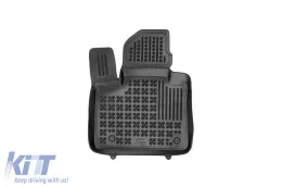 Specific rubber mats suitable for Hyundai Santa Fe Hybrid after 2020 with 5 seats, 3-piece set, black color-image-6215586