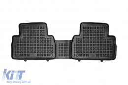 Specific rubber mats suitable for Hyundai Santa Fe Hybrid after 2020 with 5 seats, 3-piece set, black color-image-6215588