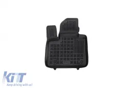 Specific rubber mats suitable for Hyundai Santa Fe Hybrid 4x4 after 2020, 7 seats, 4-piece set, black color-image-6215630