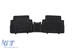 Specific rubber mats suitable for Hyundai Santa Fe Hybrid 4x4 after 2020, 7 seats, 4-piece set, black color-image-6215632