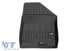 Specific rubber mats suitable for Hyundai Santa Fe, Grand Santa Fe 2012-2018, 4-piece set, black color, with 24-month warranty-image-6222260