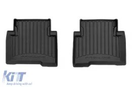 Specific rubber mats suitable for Hyundai Santa Fe, Grand Santa Fe 2012-2018, 4-piece set, black color, with 24-month warranty-image-6222261