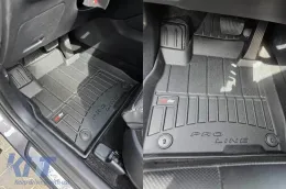 Specific rubber mats suitable for Hyundai Santa Fe after 2019, not suitable for Hybrid, 3-piece set, black color, with 24-month warranty-image-6222530