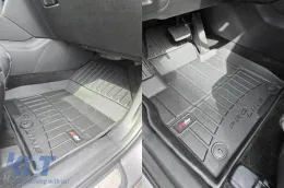 Specific rubber mats suitable for Hyundai Santa Fe after 2019, not suitable for Hybrid, 3-piece set, black color, with 24-month warranty-image-6222531
