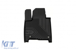 Specific rubber mats suitable for Hyundai Santa Fe after 2023 with 7 seats, 3-piece set, black color-image-6227248